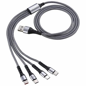 【2本セット】SIQIWO USB Type C ケーブル 【1.2m 超高耐久ナイロン編み】4 USB Cポートのマルチコアコード3A高速充電 480Mb/s高速データ