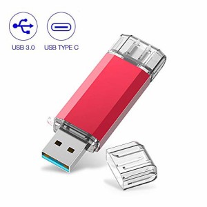 TypeC USBメモリ RAOYI 64GB USB3.0 タイプCフラッシュドライブ 2in1 高速デュアルフラッシュディスク（TypeC+USB3.0） OTG キャップ式 (