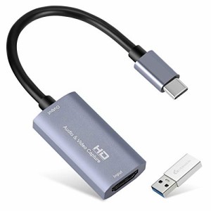 ビデオ キャプチャ カード、GUERMOK USB 3.0 HDMI to USB C オーディオ キャプチャ カード、4K 1080P60 キャプチャ デバイス、ゲーム ラ