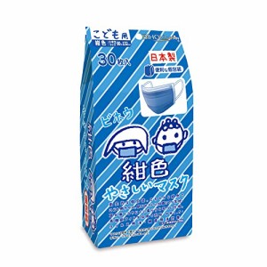 【ビホウマスク 安心の日本製 使い捨て不織布マスク 耳が痛くならない柔らかな平ゴム・肌にやさしい内面ソフト生地仕様 さわやかな紺色 