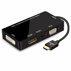 ConnBull HDMI 変換 VGA DVI HDMI 音声出力 多機能 変換 4合1 アダプタ 3840*2160 4K解像度 多ポートビデオ変換アダプター プロジェクタ