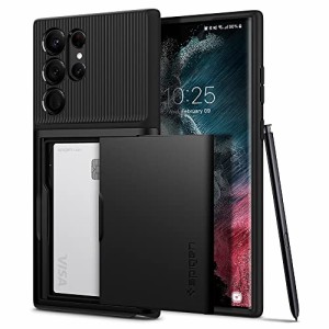 Spigen Galaxy S22 Ultra ケース [ SC-52C | SCG14 ] 手帳型 収納ケース カードケース 2重構造 耐衝撃 米軍MIL規格取得 落下防止 IC カー