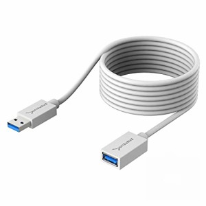 Sabrent 22 AWG USB 3.0延長ケーブル 3.0m (タイプAオス - タイプAメス) 「ホワイト」 (CB-301W)