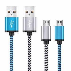 マイクロ USB ケーブル Micro USB ケーブル 2.4A急速充電ケーブル Android充電ケーブル【1.8M*2本/QC3.0対応】FodLop PS4充電ケーブル ス