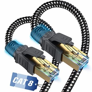 Lanケーブル 3M CAT8,SWECENT 有線lanケーブル カテゴリー8イーサネットケーブル 40Gbps 2000MHz SFTP RJ45 超高速らんけーぶる 金メッキ