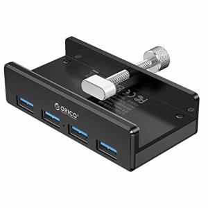 ORICO USB3.0 ハブ 4ポート 5Gbps高速 クリップ式 USBハブ バスパワー アルミニウム合金 HUB パソコン/テーブルの縁に固定でき 1.5mUSB延