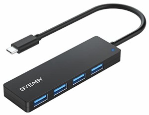 BYEASY USB-Cハブ 4ポート拡張 ウルトラスリム mac type c ハブ 軽量 コンパクト PC スマホ タブレット対応