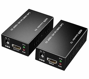 HDMI エクステンダー LAN 延長器 60m ロスレス伝送 フルHD 1080P HDCP1.4対応 CAT7 CAT6 CAT6A LANケーブル対応 監視室 ビデオ会議 適用 