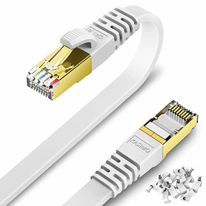 10m KASIMO CAT8 LANケーブル カテゴリー8 フラット 40Gbps 2000MHz SFTP RJ45 超高速 金メッキコネクタ 二重シールド 爪折れ防止 ADSL回