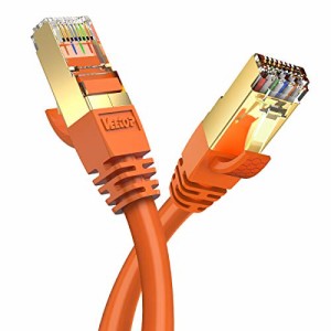 0.5m CAT8 カテゴリ-8 LANケーブル 26AWG 超高速 最大40GBASE-T対応 2000MHz SFTP 二重シールド イーサネットケーブル ADSL回線 CATVモデ