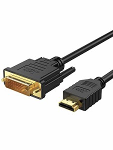 hdmi dvi 変換,CableCreation HDMI Type A オス-DVI-D(24+1) オス 双方向伝送 金メッキHDTV-DVIケーブル 1080P&3D対応 ブラック 2m