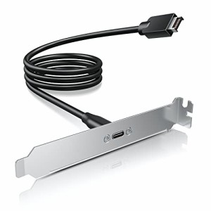 GRAUGEAR USB 3.2 フロントパネルヘッダー USB-C Type-C メス延長ケーブル パネルマウントネジ PCIブラケット付き[G-AD-ETC-10G]