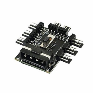 SinLoon ケースファン 1→8ウェイSATA / IDE冷却ファンHub 3pin 12V ファン速度コントローラマ、対象範囲デスクトップ冷却ファン