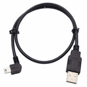 ViViSun USB 2.0 ミニケーブル USB(A)オス-USB(miniB)オス L型 左右90°方向変換ケーブル 金メッキ付き 高速480Mbpsのデータ転送同期リー