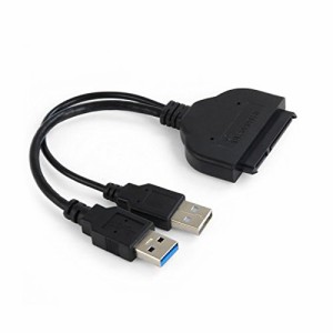 CY USB 3.0 - SATA 22ピン 2.5インチ ハードディスクドライバーアダプター 予備のUSB電源ケーブル付き