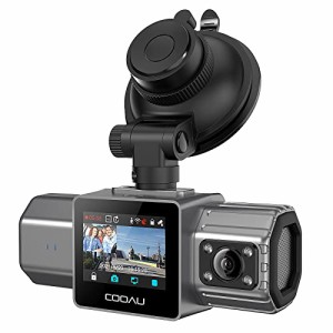 【2K高画質＋車内車外同時録画】COOAU ドライブレコーダー ドラレコ 2K+1080P 400万画素 170°+150°前後一体 2カメラ 前後同時録画 Wi-F
