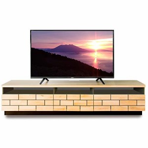 【60-65型推奨】 アイリスプラザ テレビ台 テレビボード ローボード 幅180cm 奥行40cm 高さ39cm 50型 55型 ナチュラル 天然木 引き出し付