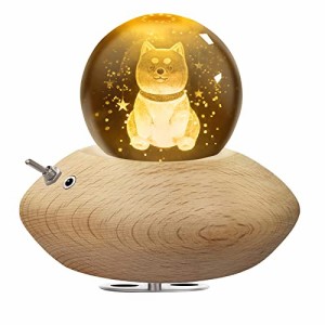 【正規品】プレゼント人気 Yibaision オルゴール 犬 クリスタル ボールスノードーム 間接照明 LEDライト USB充電式 投影機能 インテリア 