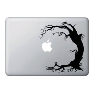 MacBook ステッカー シール Trippy Tree with Mushrooms (Black) (13インチ)