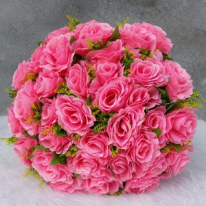 造花 バラ 花束 ブーケ 36個の花 大きめサイズ (ピンク)