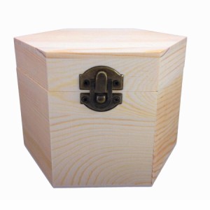【訳あり】小物入れ 木箱 正六角形 六角柱 木目 ナチュラル 木製