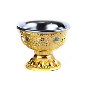 【訳あり】置物 水杯 ネパール風 ゴールド アジアン風 金属製 インテリア 1個