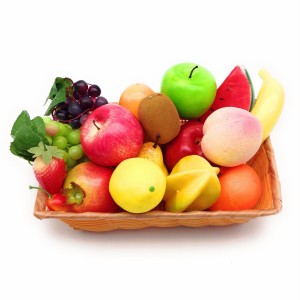 【訳あり】食品サンプル フルーツ 果物 いろいろ 16種類セット カゴ付き