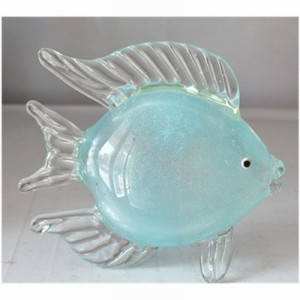 【訳あり】置物 熱帯魚モチーフ 美しい透明感 ガラス製 (夜光 蓄光タイプ)