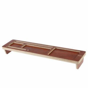 小物トレイ 卓上小物置き 多機能 仕切り付き 足つき シンプル 木製 (ブラウン)