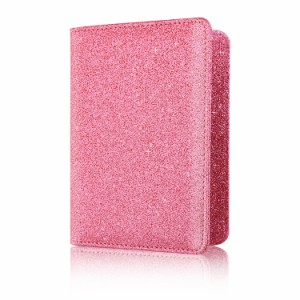 パスポートケース グリッターラメ キラキラ カード入れ付き (ピンク)