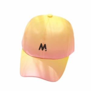 キャップ 帽子 グラデーションカラー 英文字刺繍 M サイズ調節可能 (イエロー系)