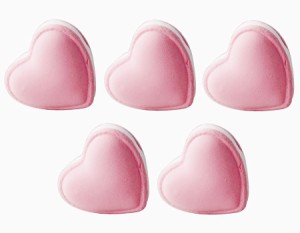 【お取り寄せ】食品サンプル マカロン ハート型 パステルカラー 5個セット (ピンク)