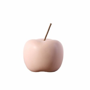 置物 リンゴ くすみカラー 北欧風 陶器製 (ピンク、大)