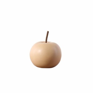 置物 リンゴ くすみカラー 北欧風 陶器製 (イエロー、小)
