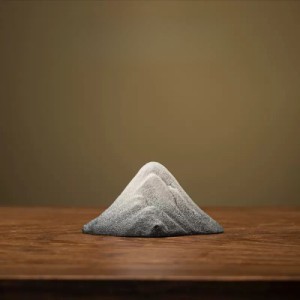 置物 雪山 冬山 抽象的 和モダン 陶器製 (小)