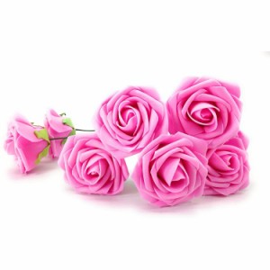 造花 バラ 7センチ ウレタン製の花 50本 (ピンク)