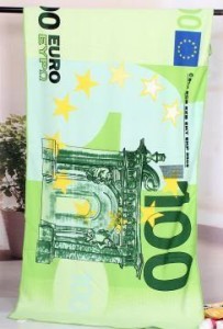 バスタオル 100ユーロ紙幣 140×70cm