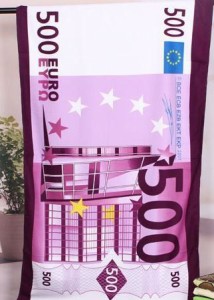 バスタオル 500ユーロ紙幣 140×70cm