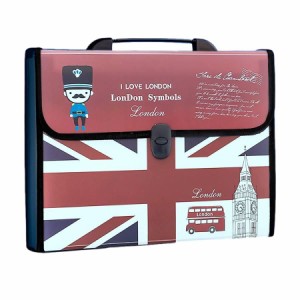 ファイルケース バッグ型 I LOVE LONDON A4 仕切り付き (Cタイプ)
