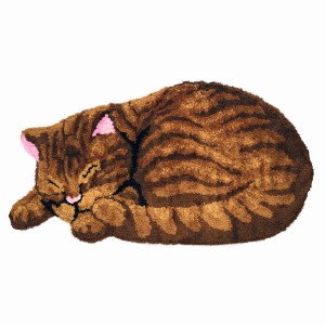 玄関マット 眠る猫ちゃん リアル ダイカット