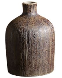 【お取り寄せ】花瓶 和風デザイン シックな焼き物風 和モダン 陶器製 (Aタイプ)