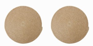 鍋敷き 麻ひも製の縄 手編み風 シンプル ナチュラル 2枚セット (大サイズ)