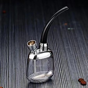 水パイプ 水たばこ シーシャ コンパクト シンプル (Aタイプ, シルバー)
