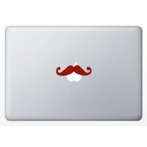 MacBook ステッカー シール Red Mustache