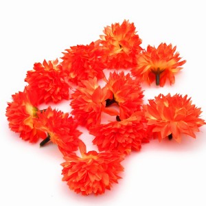 造花 菊 ミニサイズ 花のみ 4センチ 10個 (ビビットオレンジ)