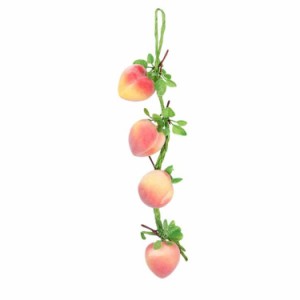 食品サンプル 吊るし果物 フルーツ 葉っぱつき 1本 (桃)
