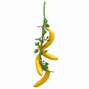 食品サンプル 吊るし果物 フルーツ 葉っぱつき 1本 (バナナ)