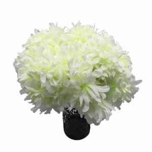 造花 菊 お供え 7個の花×5本セット 短めサイズ (ホワイト)