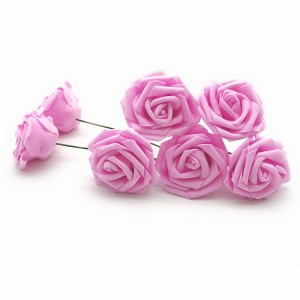 造花 バラ 7センチ ウレタン製の花 25本 (ピンク)