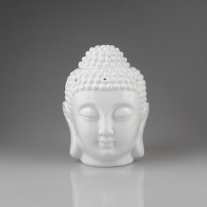 アロマポット 陶器 キャンドル タイ風 仏像の顔 ホワイト